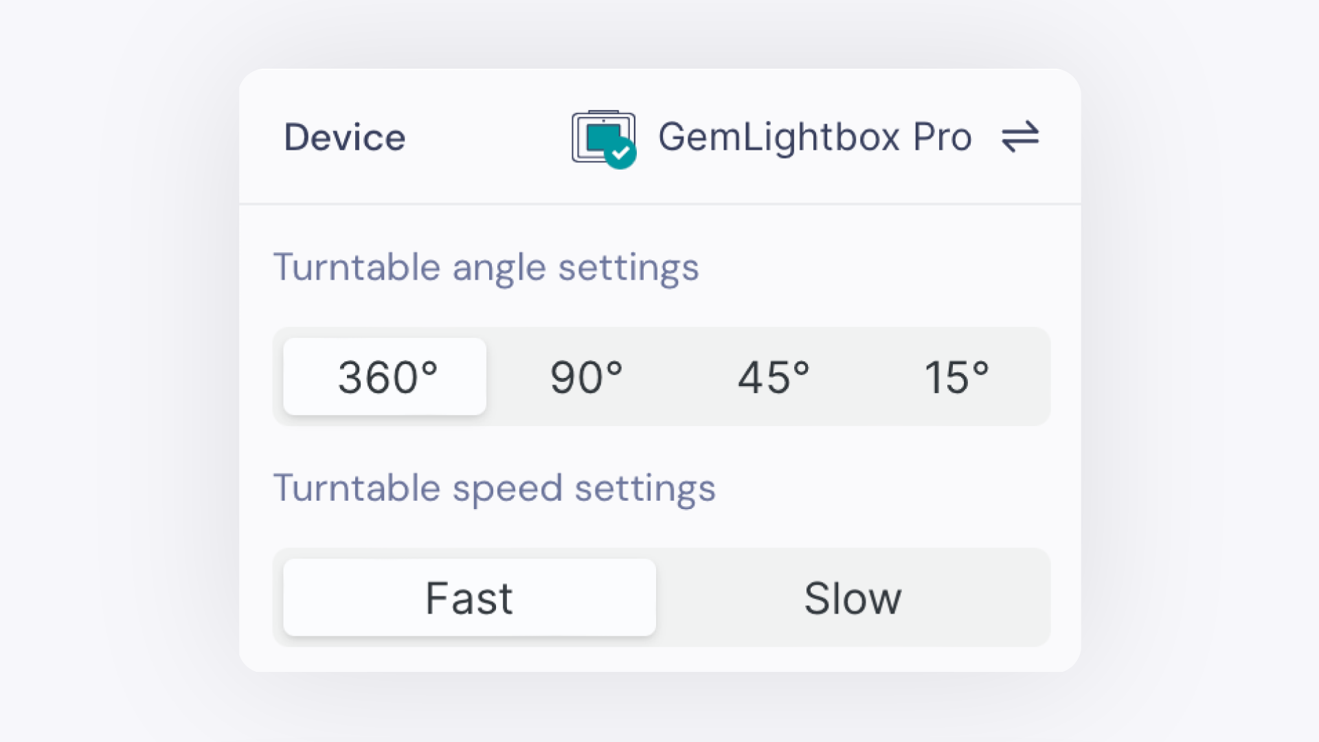 Device Button in the GemIQ app Control Panel
