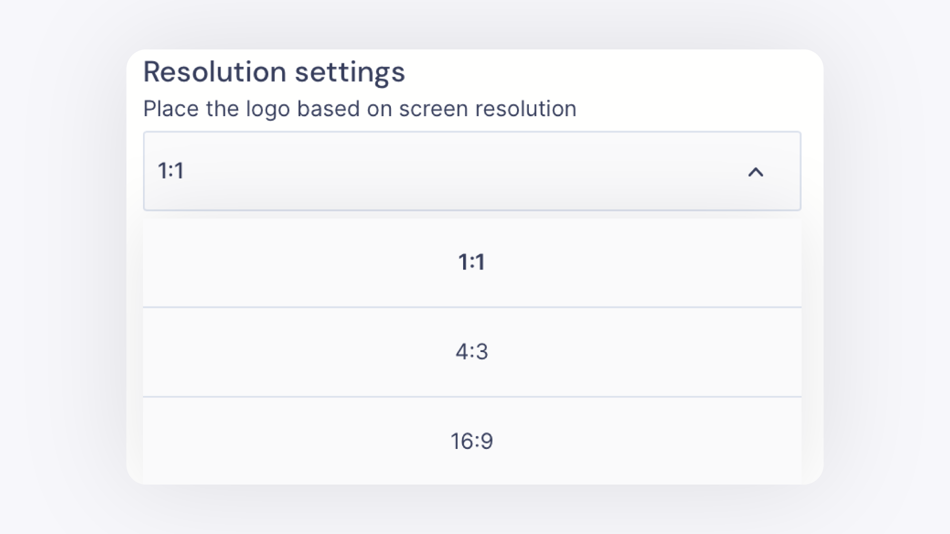 GemCam Logo Resolution Setting Selection