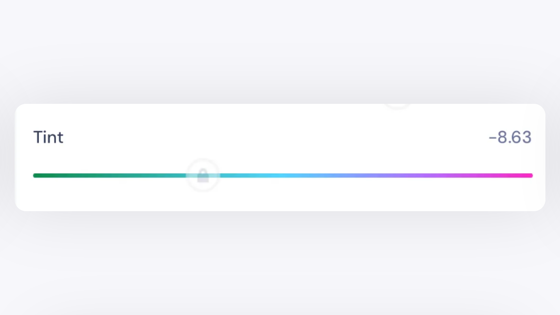 Tint Adjustment Slider in GemIQ app