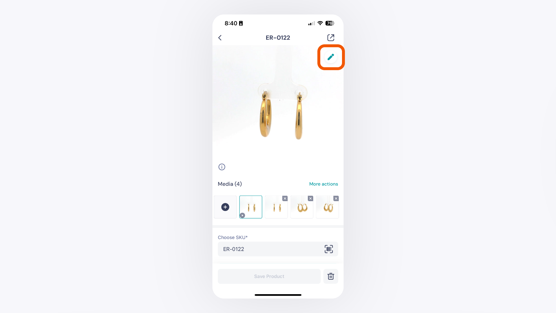 GemIQ app Edit Icon in Upper-Right Corner