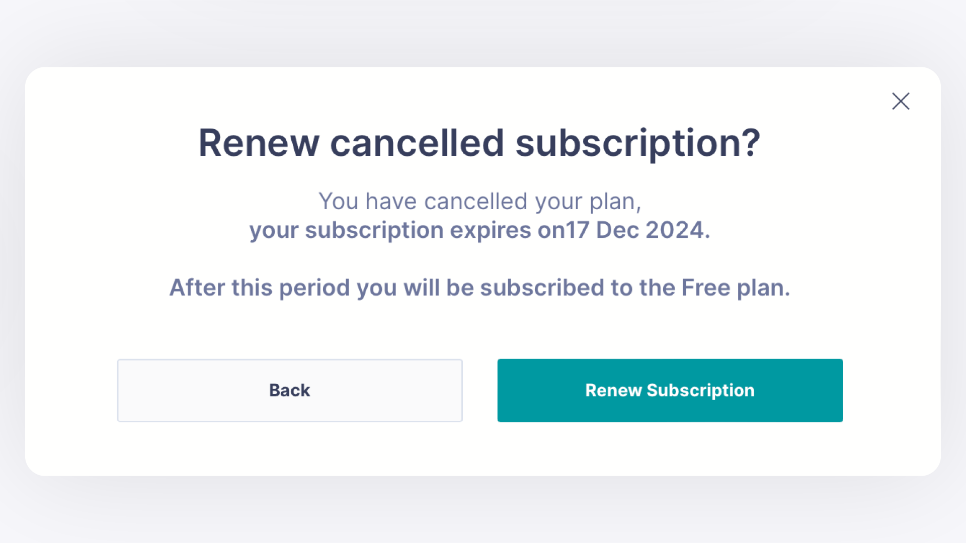 GemIQ app Renew Subscription Button