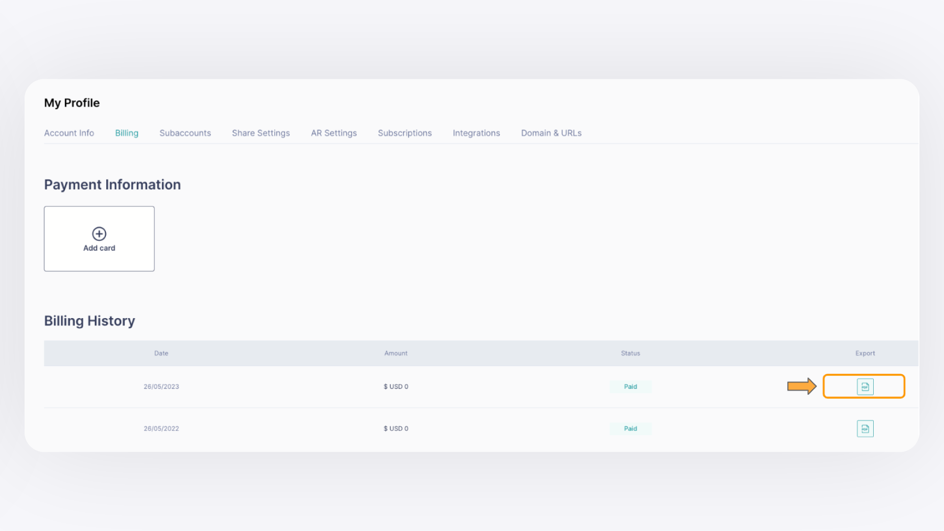 GemIQ app Export Invoice Screen