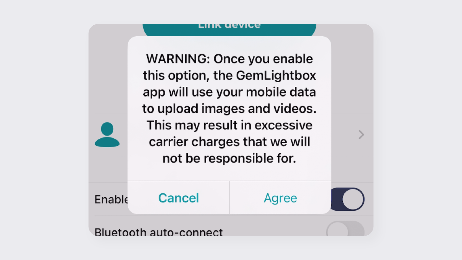 The "Enable Upload Without WiFi" Setting in the GemIQ App Profile