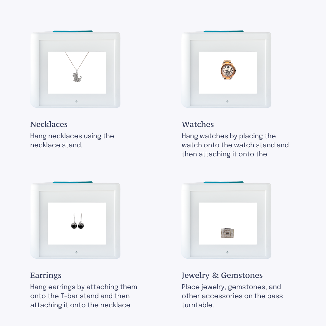 Jewelry Arranged Inside the GemLightbox Pro