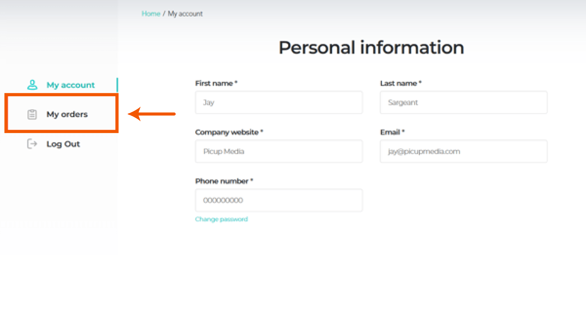 My Orders Tab in the Retouching Dashboard