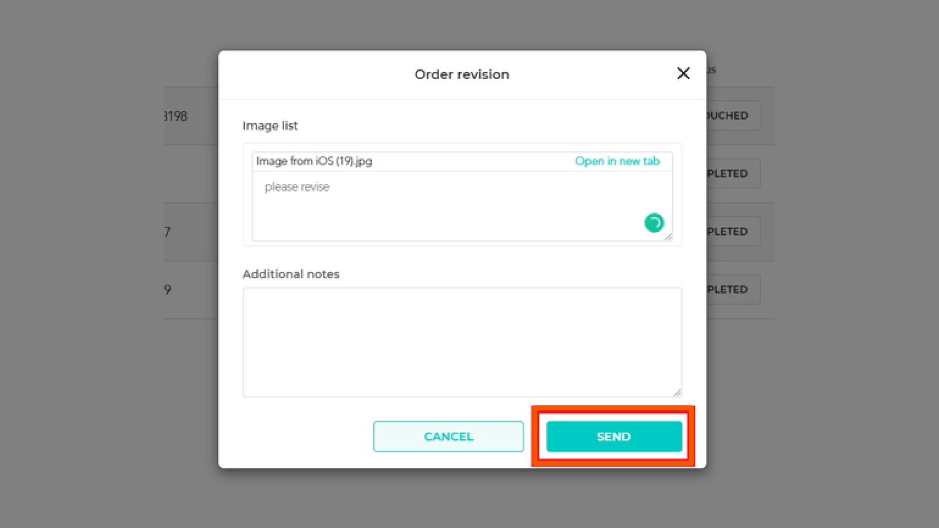 Send Button to Submit All Revision Requests