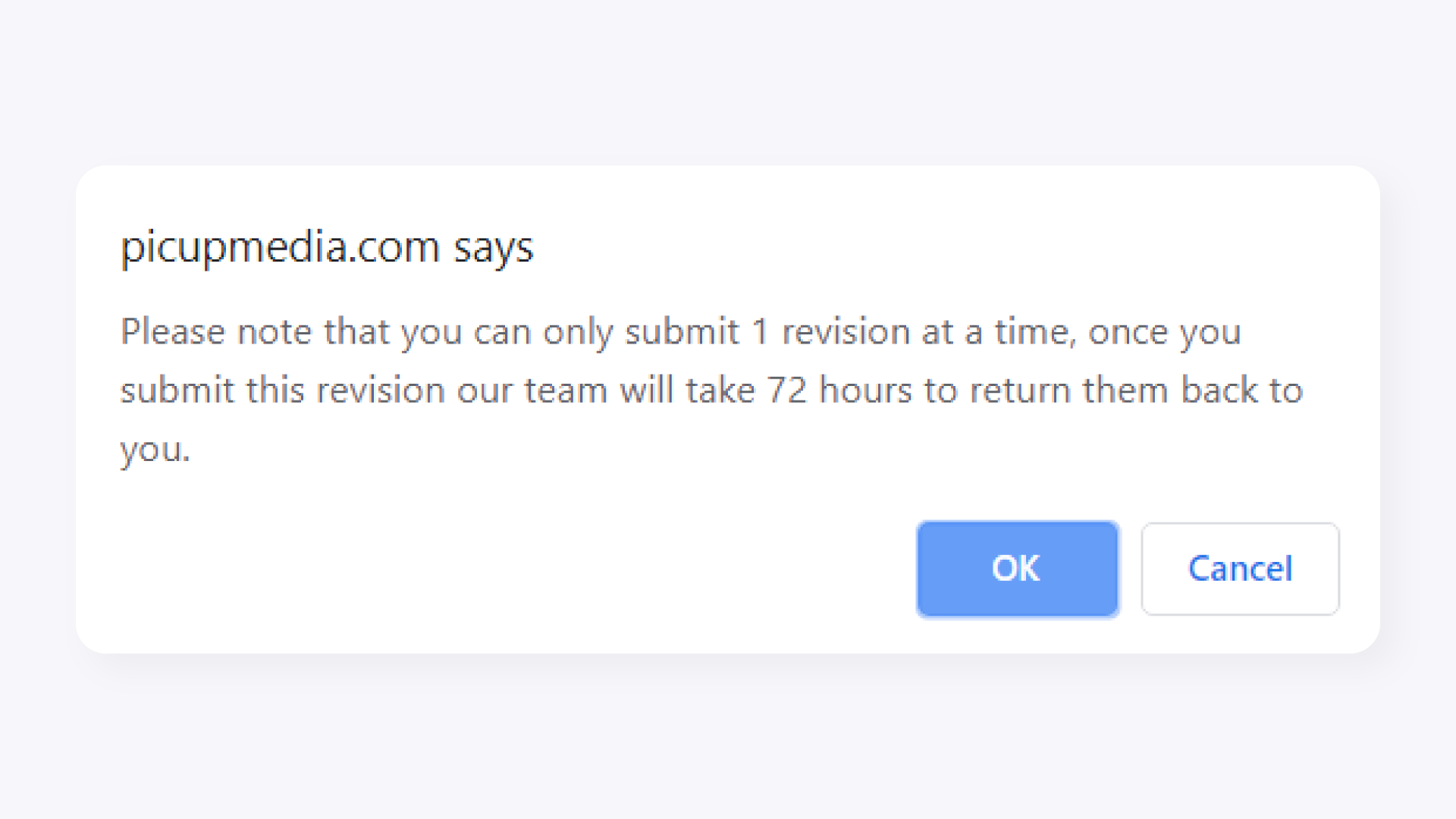 Revision Acknowledgment Dialog