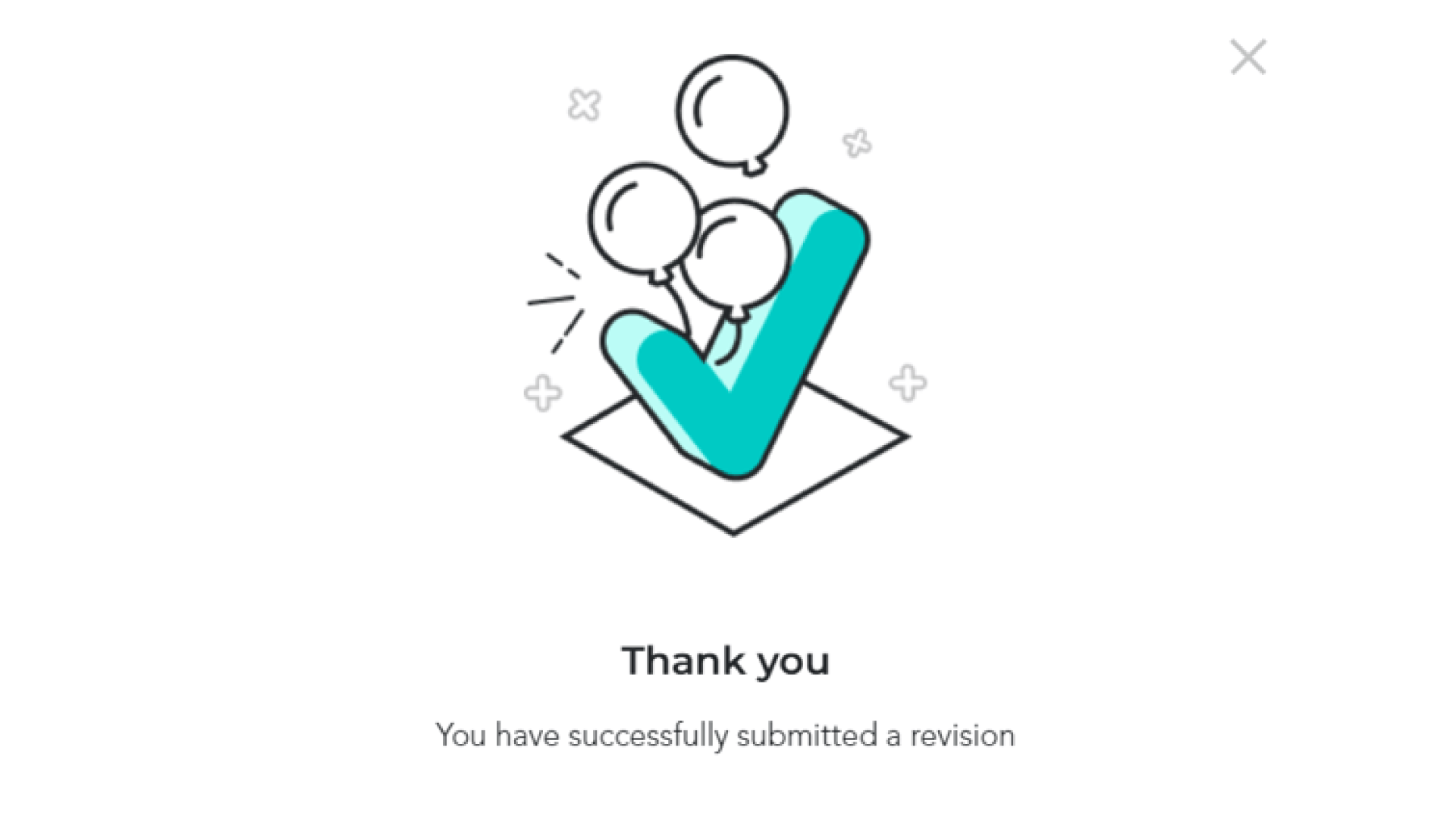 Revision Submission Confirmation Screen