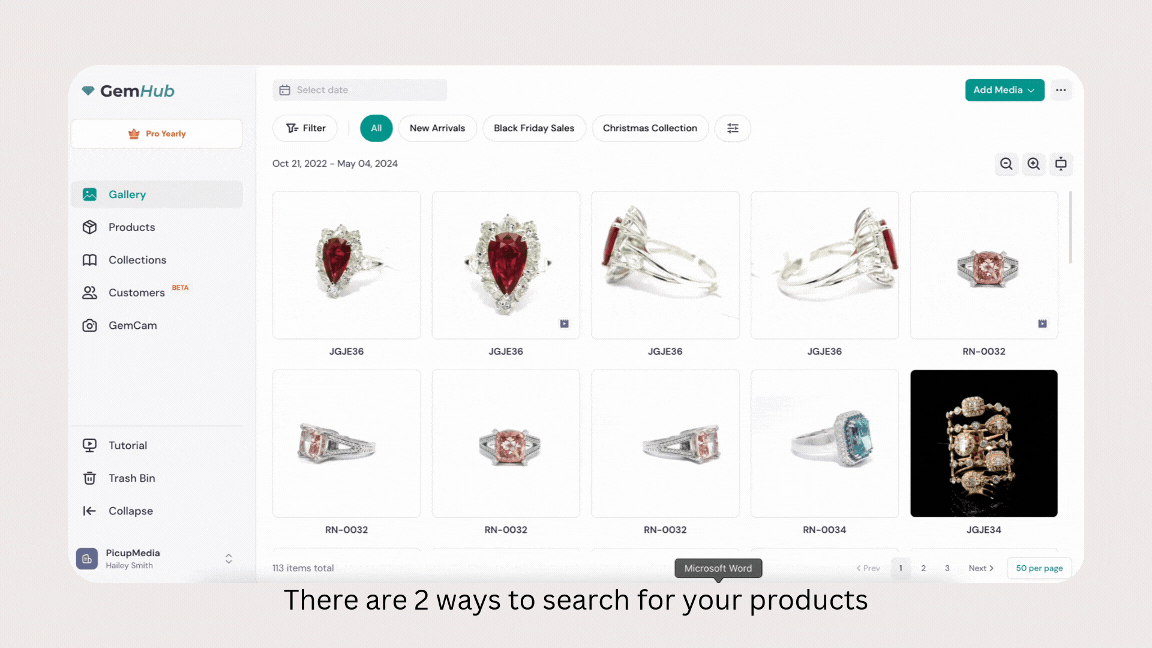 Filtering Products in the GemIQ app