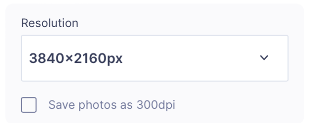 GemIQ app Image Resolution — 3840 × 2160 Selected