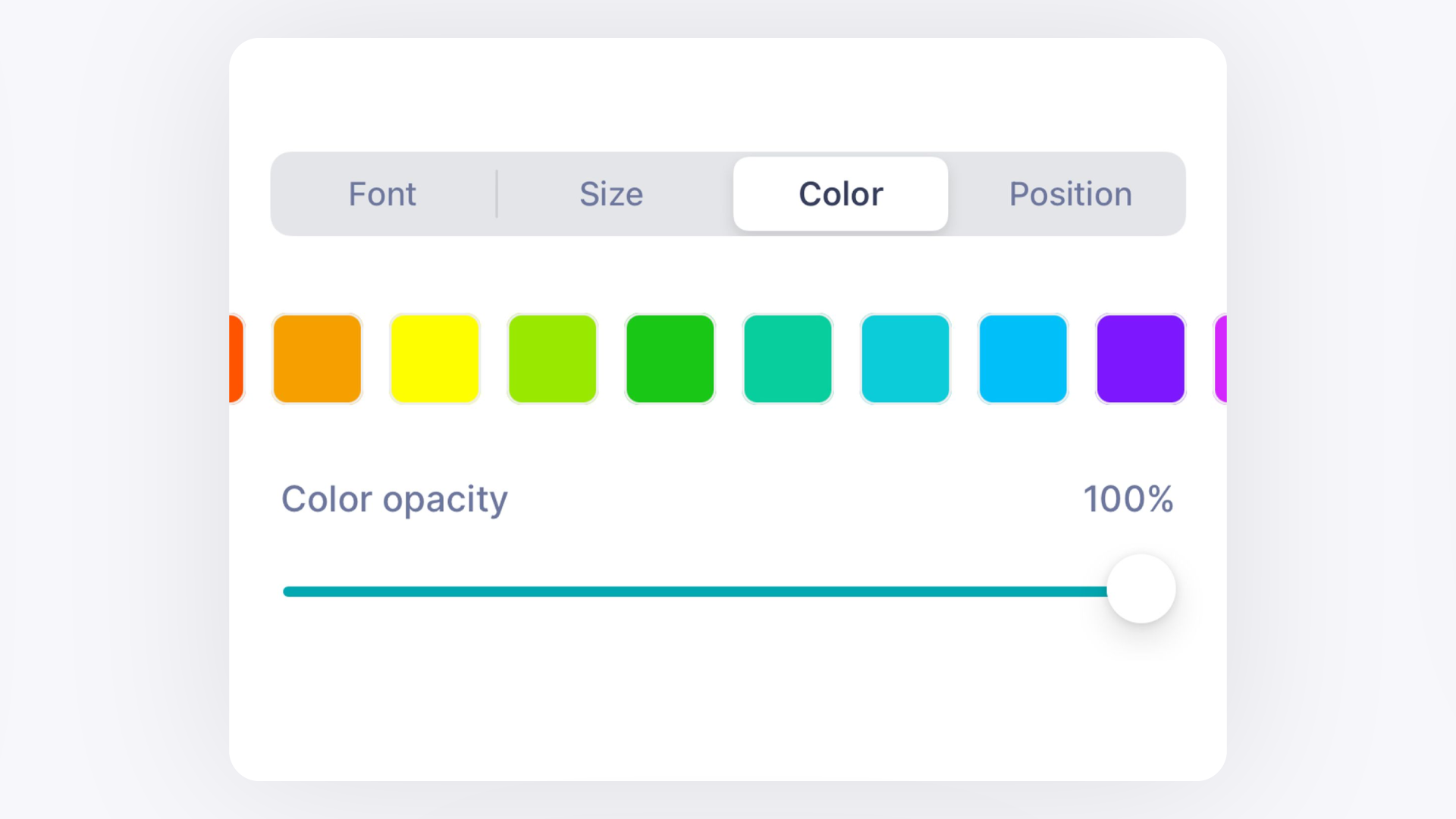 Color and Opacity Options for the Watermark