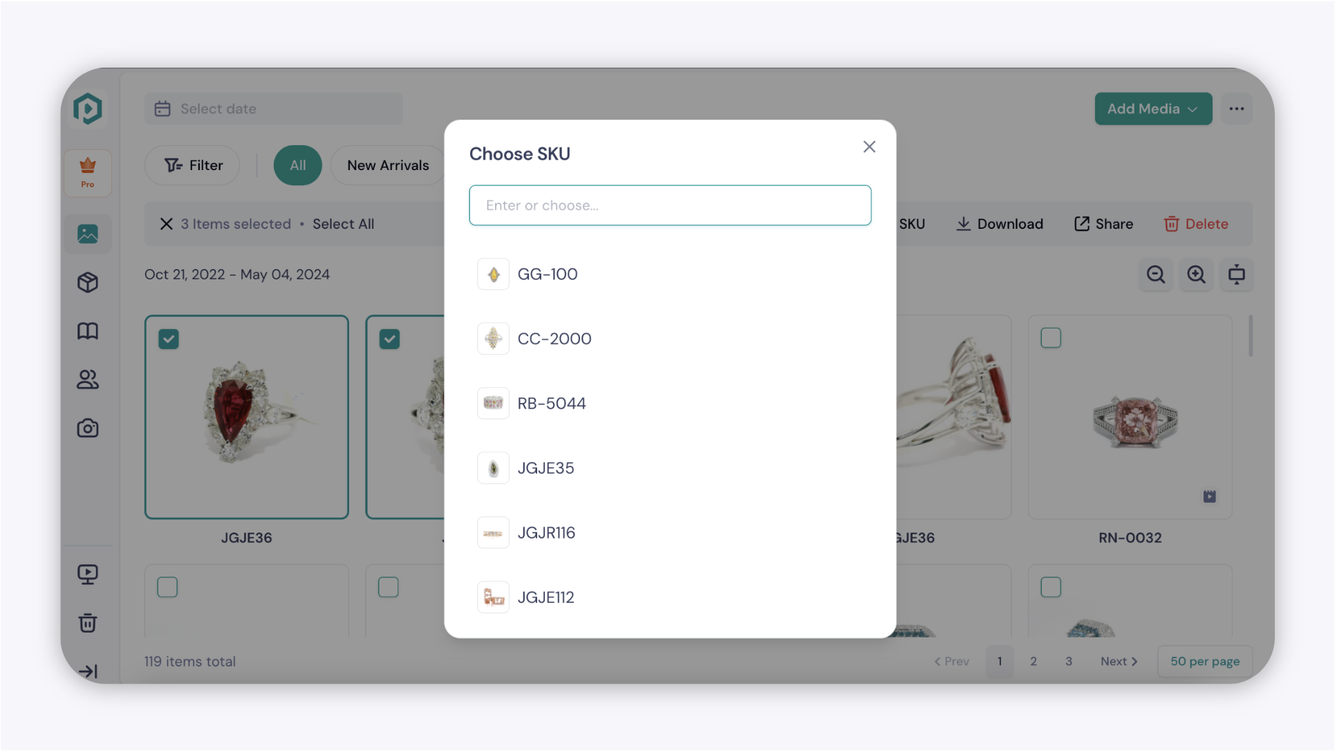 GemIQ app Assign SKU — Prompt Window