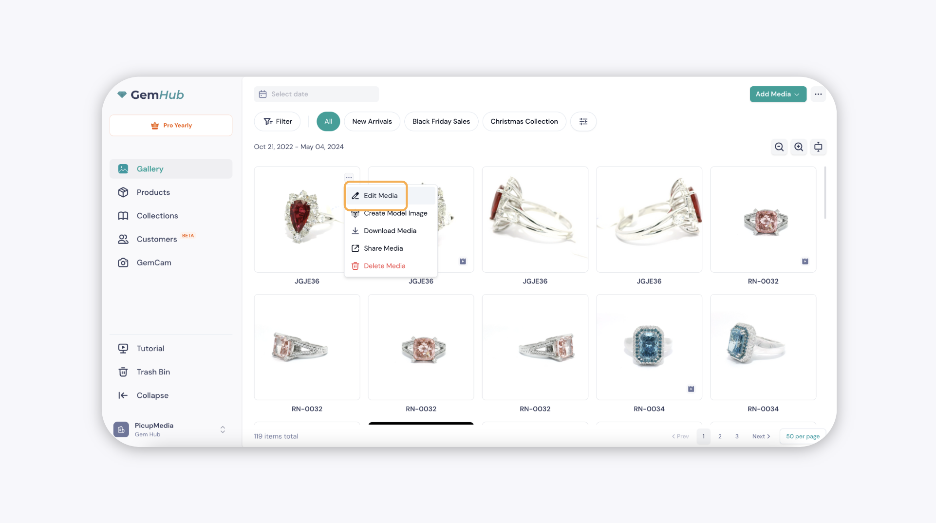 The GemIQ App Editor Interface with Color Adjustments Highlighted