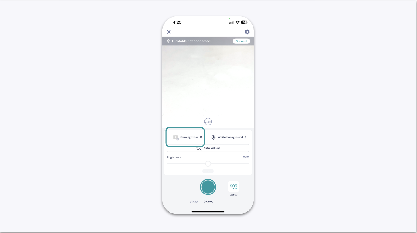 Connect Button in GemIQ app