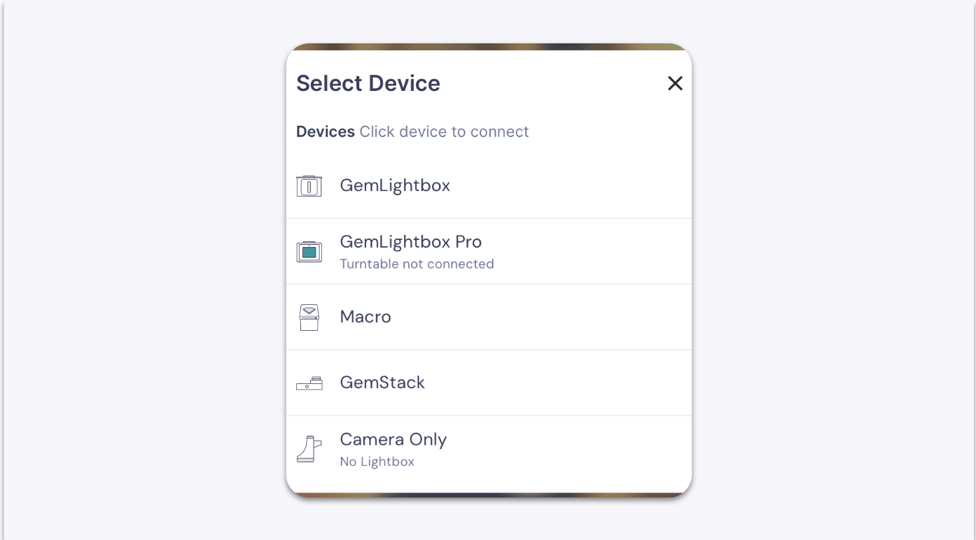 Filter Selection in GemCam Control Panel
