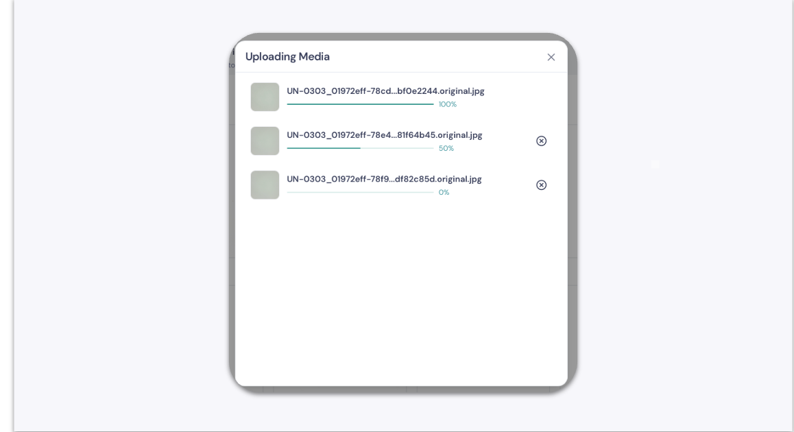 Upload Progress Indicator in the GemIQ app