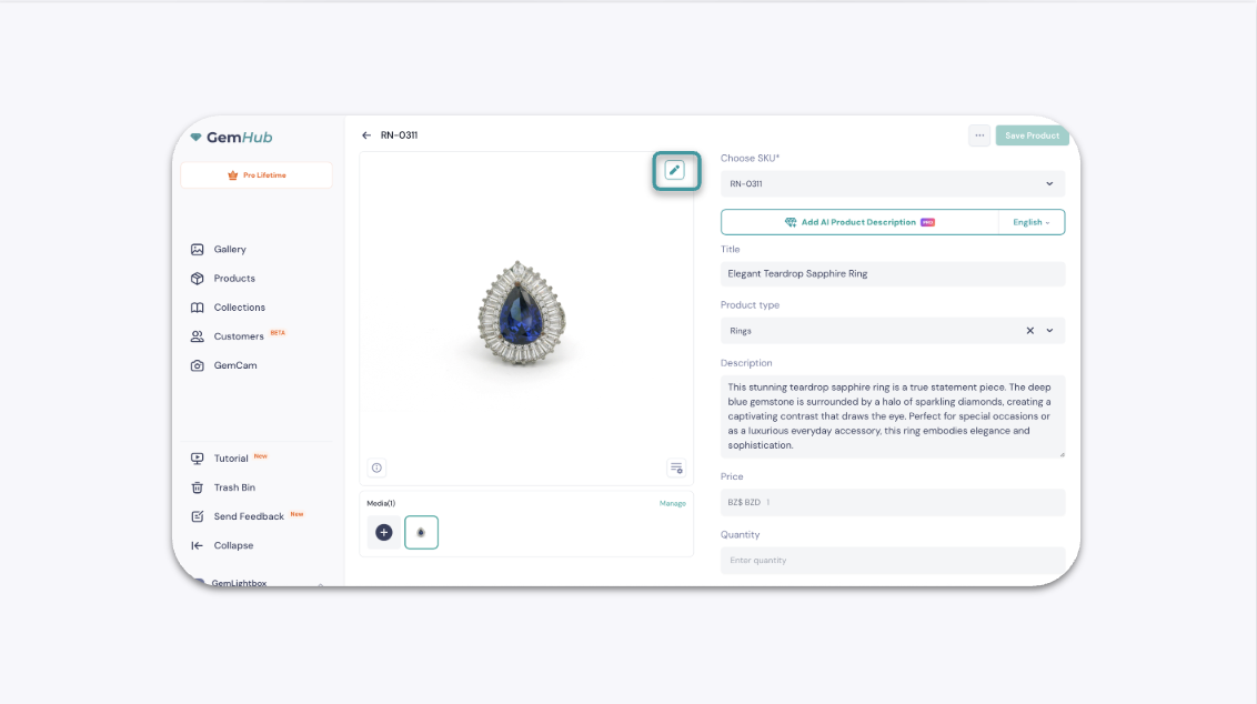 Image Editor — Select Jewelry Piece