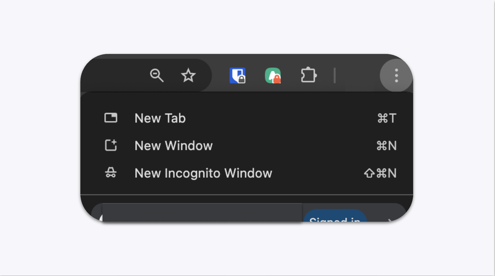 New Incognito Window in Chrome Browser