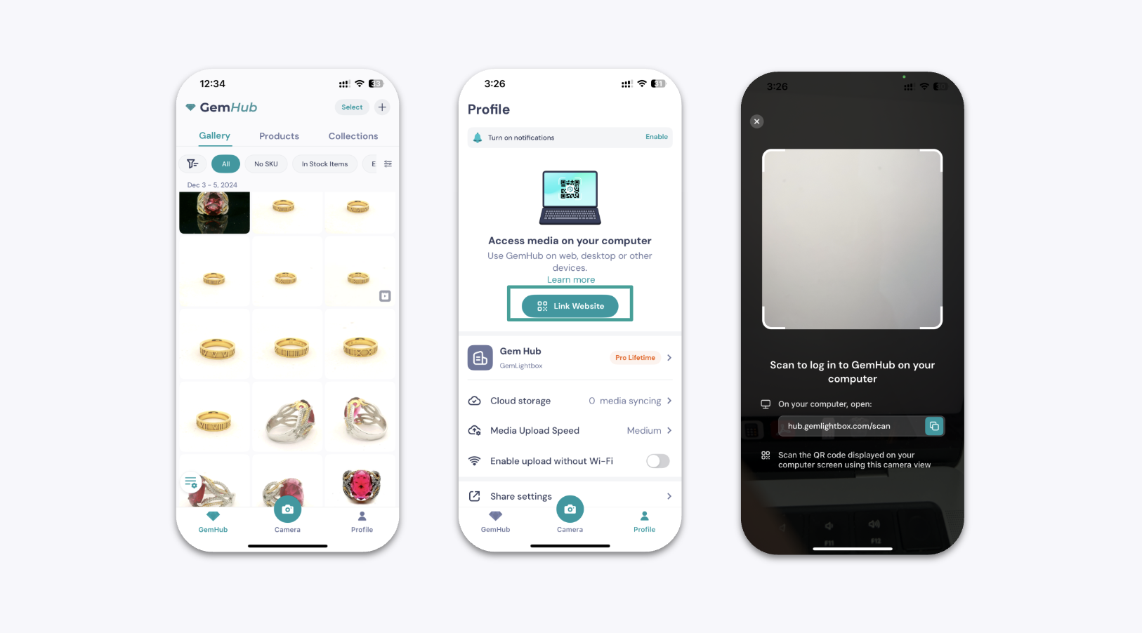 GemIQ app Link Device Screen