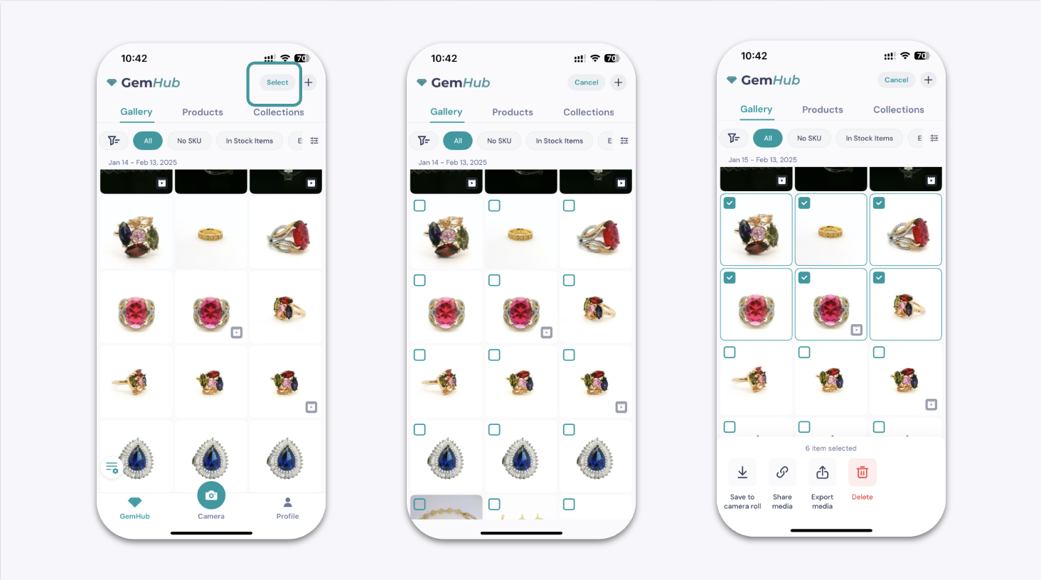 Exporting and sharing files from the GemIQ app gallery