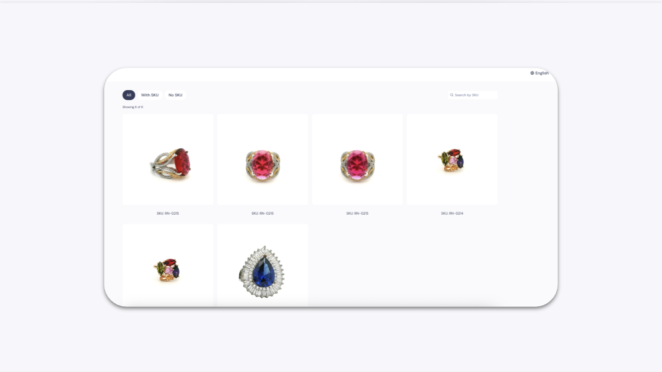 Example of a Shared Media Page with Multiple Jewelry Images and Videos