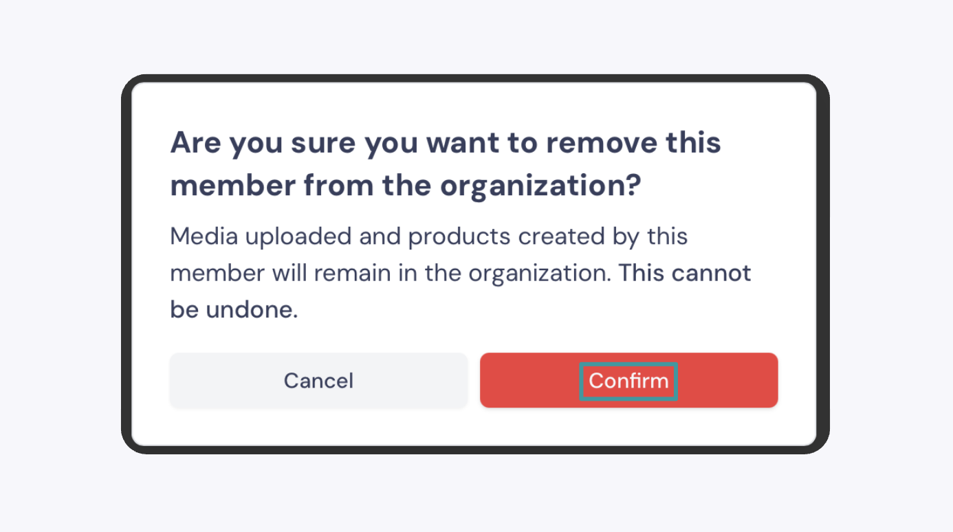 Member Removal Confirmation Dialog