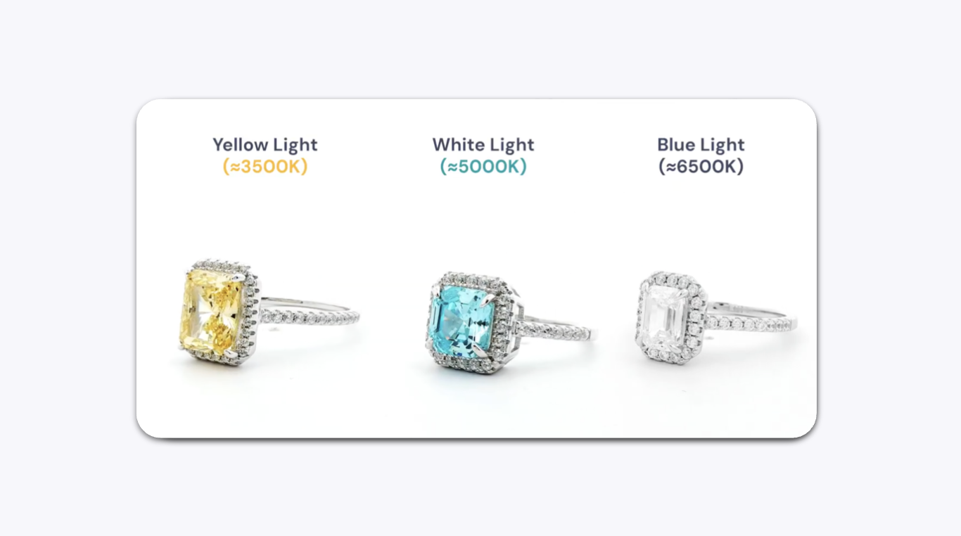 Color temperature options for the GemCam Pro lights.